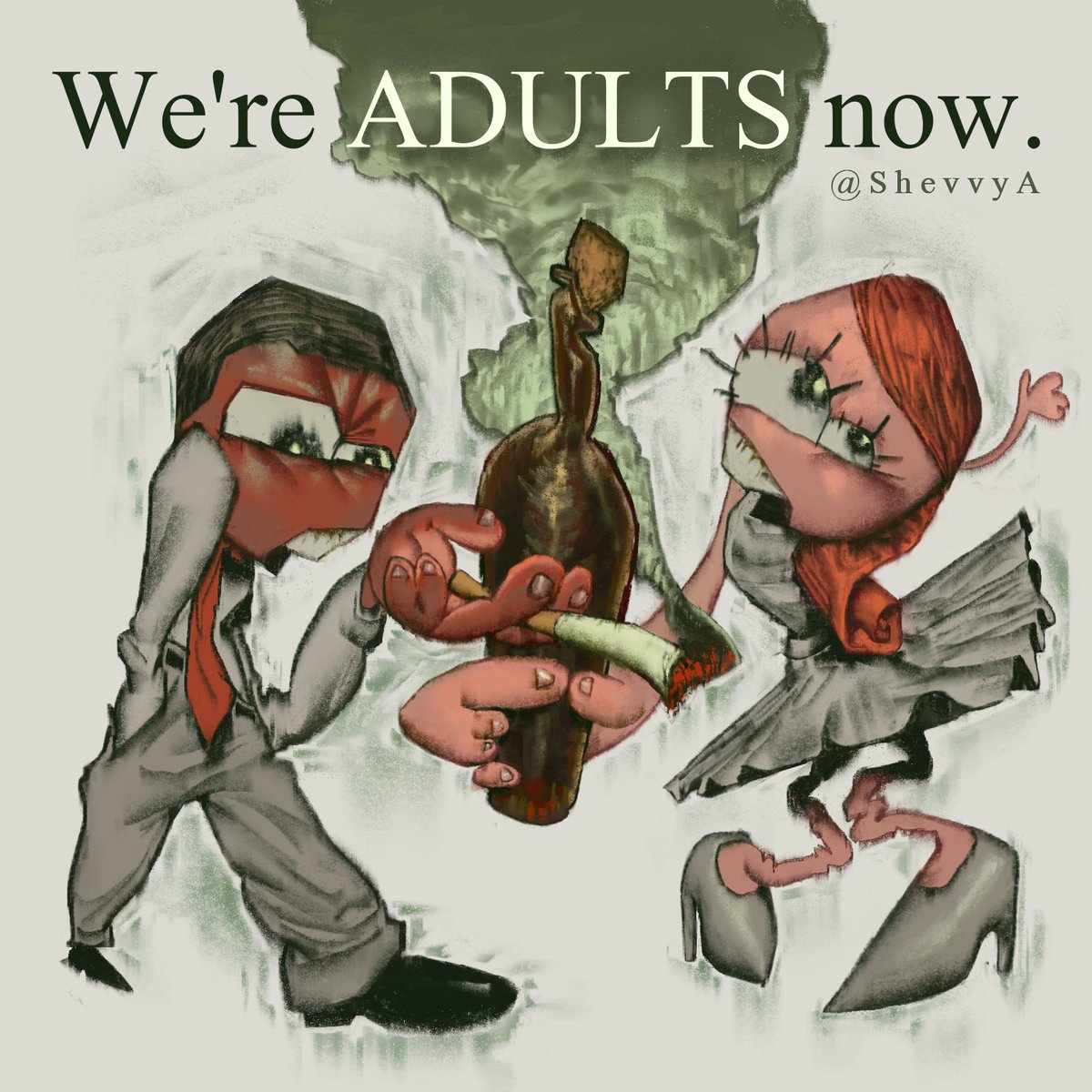 ShevvyA's tweet photo. "We're ADULTS now." https://t.co/OAllNfzBmx