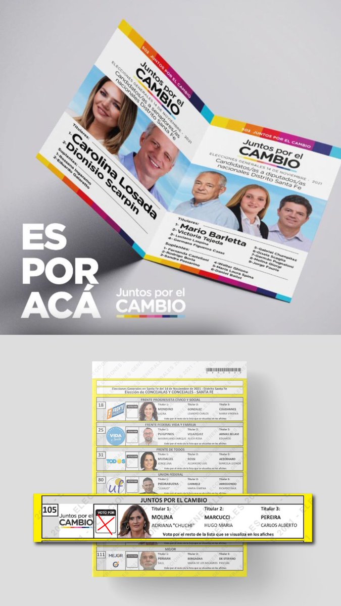 Cecibattis1's tweet photo. Mañana es un día muy importante 🗳💪.  Podemos empezar a poner en marcha la ciudad🚔⚒, la provincia📚🛣 y el pais 💡💰⚖🔬. Es Juntos! 
@adrianamolina20 Concejala @carolinalosada @DioniScarpin Senadores @barlettamario Diputado https://t.co/q429EJkwOf