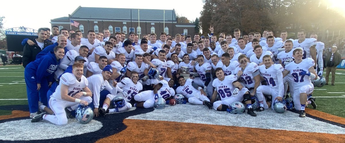 CoachToop's tweet photo. #USMMAFootball Keeps the Cup for the third straight year as they beat Coast Guard 49-14.! The Mariners go to 8-1 on the season!  Will find out their opponent tomorrow for next week’s New England Bowl game. #BeatCoastGuard  #WeDid #OneMore #Zinging #OnIt https://t.co/9azLs1nlsu