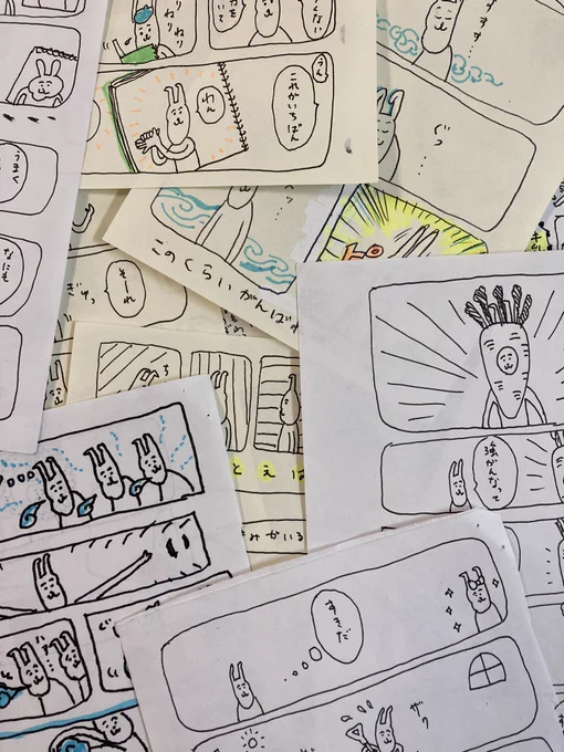 初期のusao漫画がわんさか出てきました。大学時代に描いていたもの。約10年前ですわ〜〜。覚えている人もいるかな?12月の展示で初お披露目〜〜🐰 