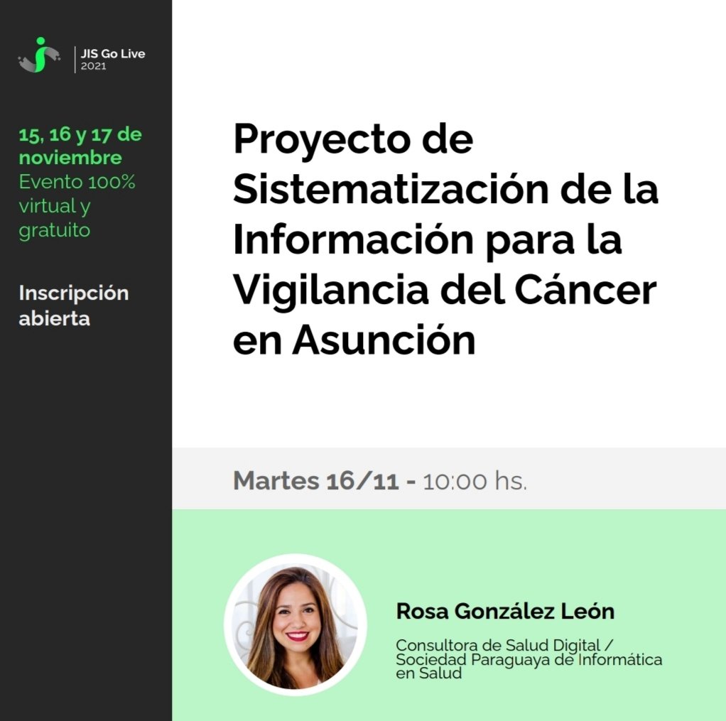 ISaludPy's tweet photo. Paraguay🇵🇾 estará presente en las Jornadas de Informática en Salud #JISHIBA, mediante nuestra Vice Presidente Rosa González @rosagonzalezleo, quién estará como oradora el:
🗓️Martes 16/11
🕛10:00 hs am de Py https://t.co/4fjxzE5P4s