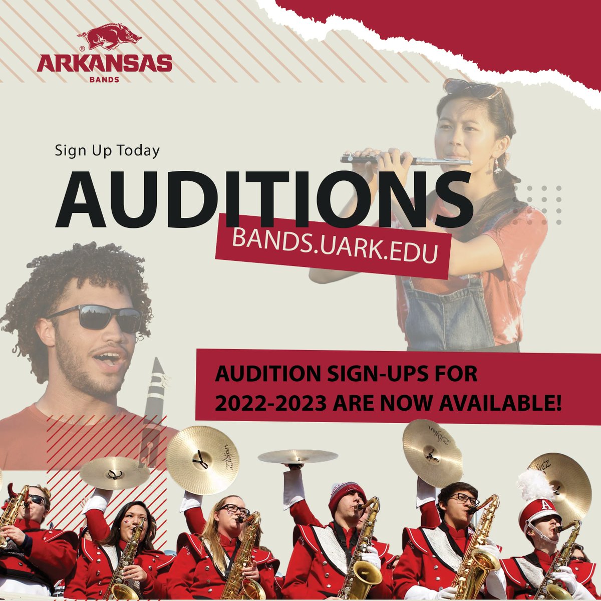 Sign up to audition for the Best in Sight and Sound today! buff.ly/379rc6O #RMB #ArkansasBands