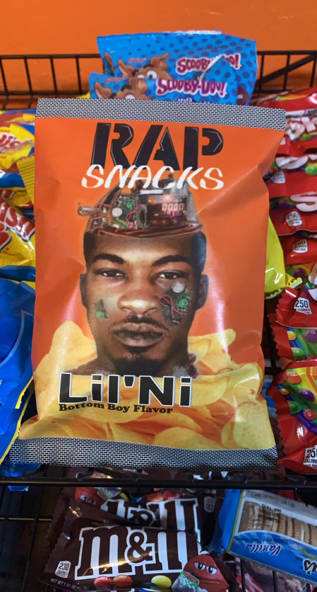 only1LilNi's tweet photo. Lil Ni Rap Snacks coming soon to a corner store near you! https://t.co/ddN2j9Pwy7