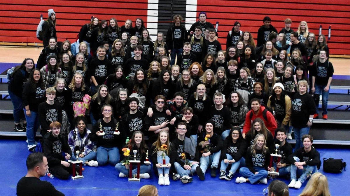 MrsMBenham's tweet photo. Congratulations to Webb City High School show choir for their amazing results at Stars Over Seneca

Best opener -BV
Best ballad—WCS
Best Choreography—WCS
Best female soloist—Bailey Moore
2nd Unisex Division-DoMENance
1st Unisex Division-Bella Voce 
1st in large mixed-WC Singers https://t.co/cF3ATNCBDW