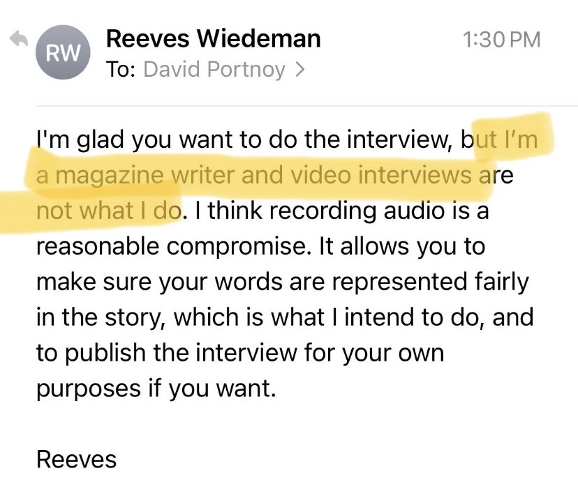 bconsolver's tweet photo. .@reeveswiedeman to @stoolpresidente :
“Video interviews are not what I do.” 

Google: “ummm what?” https://t.co/HMG0yr9erD