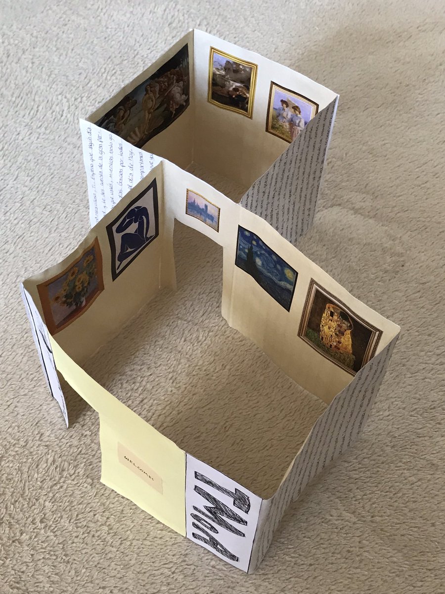 ticccccciana's tweet photo. mi novia para mi cumpleaños me regaló esta carta de amor q se abre y se forma un museo hecho con mis obras favoritas 😭🥺❤️‍🩹 https://t.co/WQlNGmRU4P
