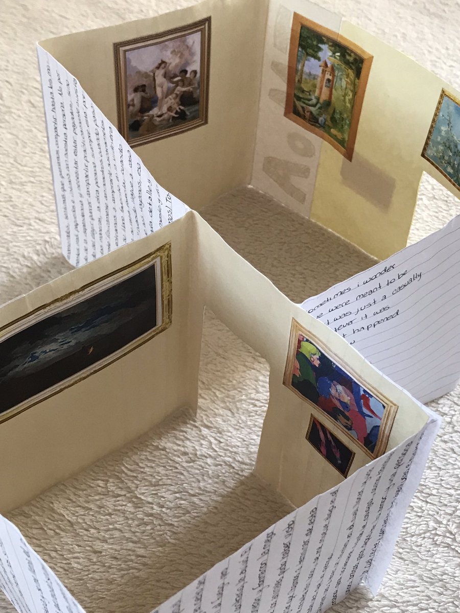 ticccccciana's tweet photo. mi novia para mi cumpleaños me regaló esta carta de amor q se abre y se forma un museo hecho con mis obras favoritas 😭🥺❤️‍🩹 https://t.co/WQlNGmRU4P