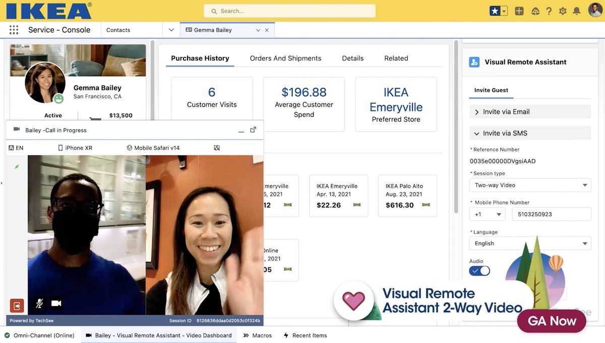 Benioff's tweet photo. I ❤ new Salesforce Service Cloud (NetZero &amp; Slack-1st). Our largest cloud &amp; platform used by IKEA, T-Mobile, Estee Lauder &amp; 1000s companies to connect Digital Service 🤖, Contact Centers 📞 &amp; Field Service 🚚 delivering amazing customer &amp; employee experience, flow &amp; automation. https://t.co/Zl8GOETD3h