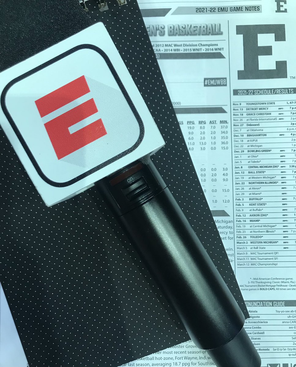 Make sure you tune into <a href="/espn/">ESPN</a> 3 for <a href="/EMUWBB/">EMU Women's Basketball</a>. If you can’t @AlexJewell_EMU and <a href="/TheTomHelmer/">Tom Helmer</a> have you covered over the sound waves. <a href="/EMUAthletics/">Eastern Michigan Athletics</a>