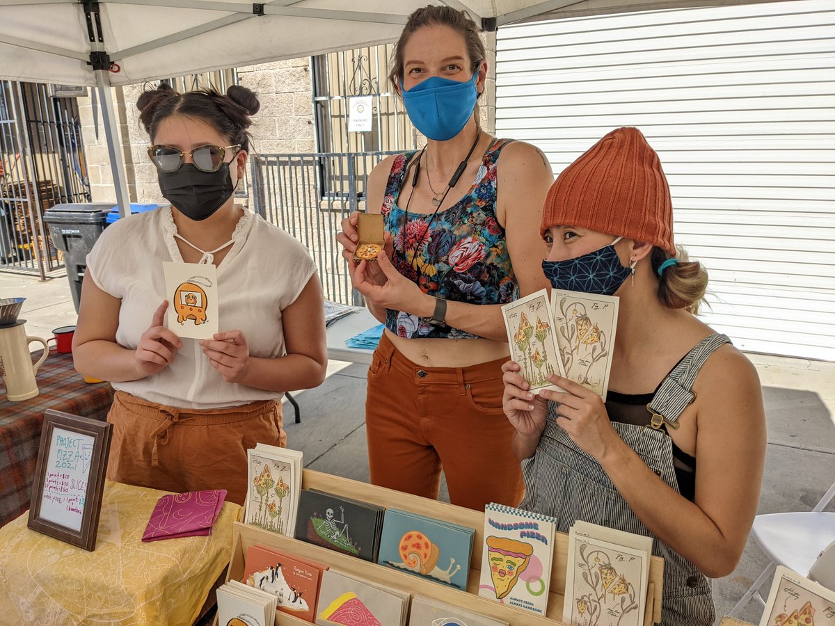 eronrauch's tweet image. We just finished our pop-up shop and ARE CLOSE TO BEATING OUR 2020 record of $8000! You still have about 24 to pitch in online and get your pizza art! eronrauch.com/projectpizza

#projectpizza2021