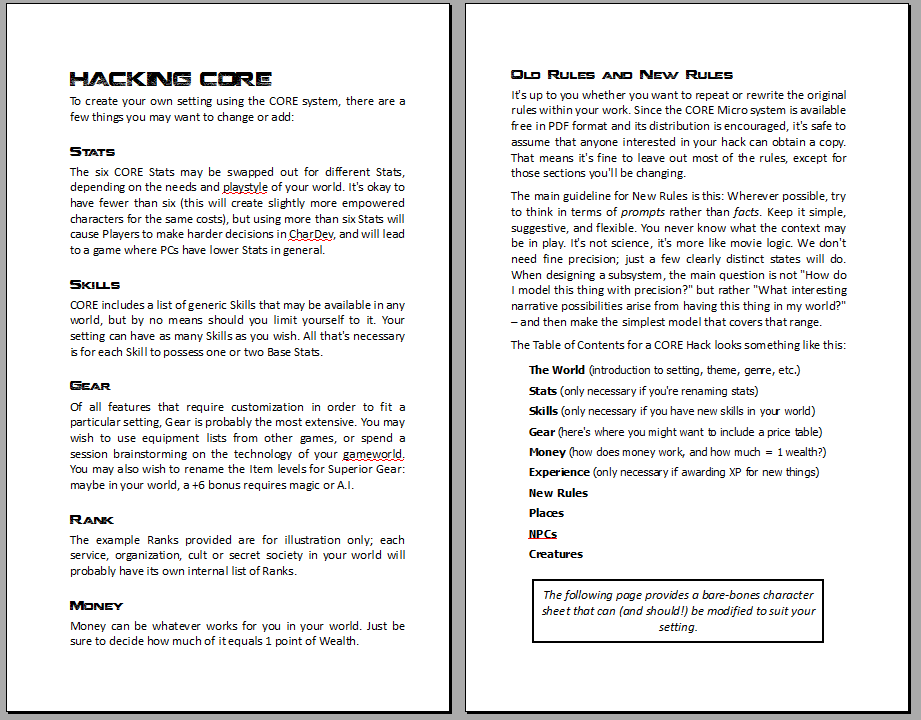 AsIfProds's tweet photo. Working on the part that talks about taking CORE and making it your own. Version 2.0 of CORE Micro is nearing final draft!
@CORErpgsystem #COREmicro #TTRPG #gamedesign https://t.co/KtuqD2v9pS