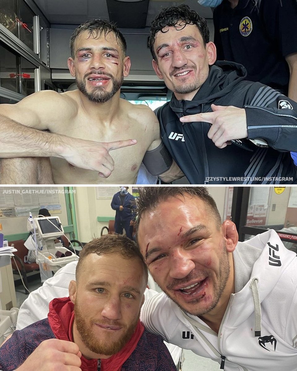 MMAFighting's tweet photo. Back to back weeks in this sport. Warriors 👏

(via @IzzyStyle, @Justin_Gaethje) https://t.co/SgdvgI7cAN