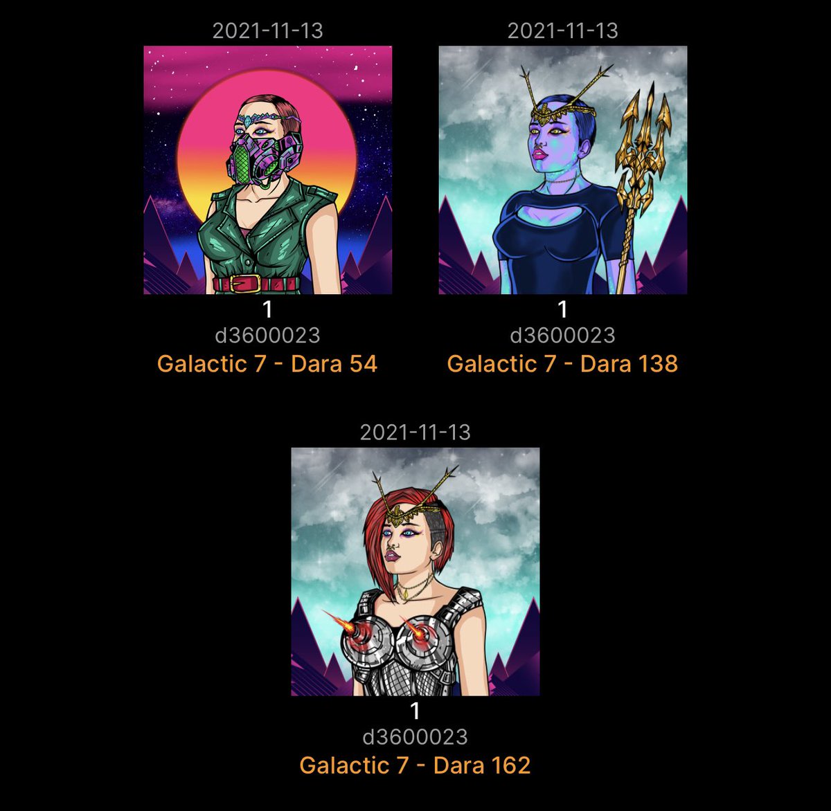 __SEZENEM's tweet photo. Got 1/13 gold trident 🔱 in this DARA airdrop from @Galactic7_Art 🥰
#CNFTCommunity #CNFT https://t.co/q0mJv9KwCC
