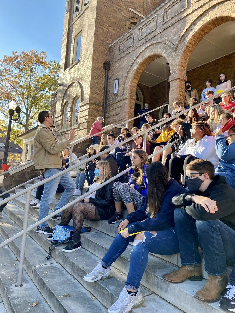 Today, Mr. Stephenson, Cambridge AICE history teacher at BHS taught a lesson to our students on the steps of the Sixteenth Street Baptist Church in Birmingham. Ask our students about it’s significance in our history and what happened here in 1963?