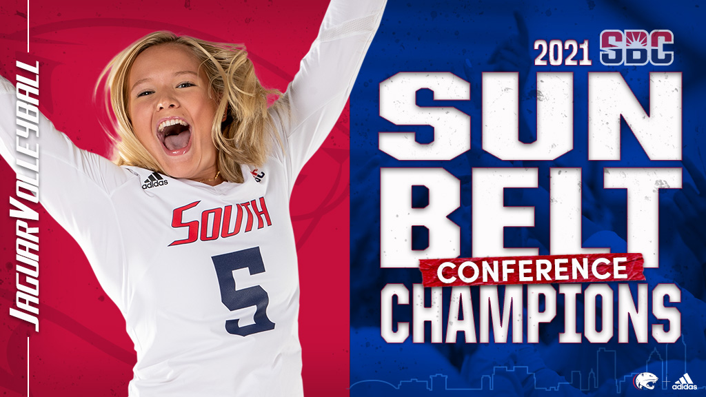 South Alabama Volleyball🏐 (@southalabamavb) on Twitter photo With tonight's win at Georgia Southern, South Alabama has captured the first Sun Belt Conference regular-season championship in program history! The Jaguars closed the regular season with a league-best 15-1 SBC record!
#WeLead With tonight's win at Georgia Southern, South Alabama has captured the first Sun Belt Conference regular-season championship in program history! The Jaguars closed the regular season with a league-best 15-1 SBC record!
#WeLead
