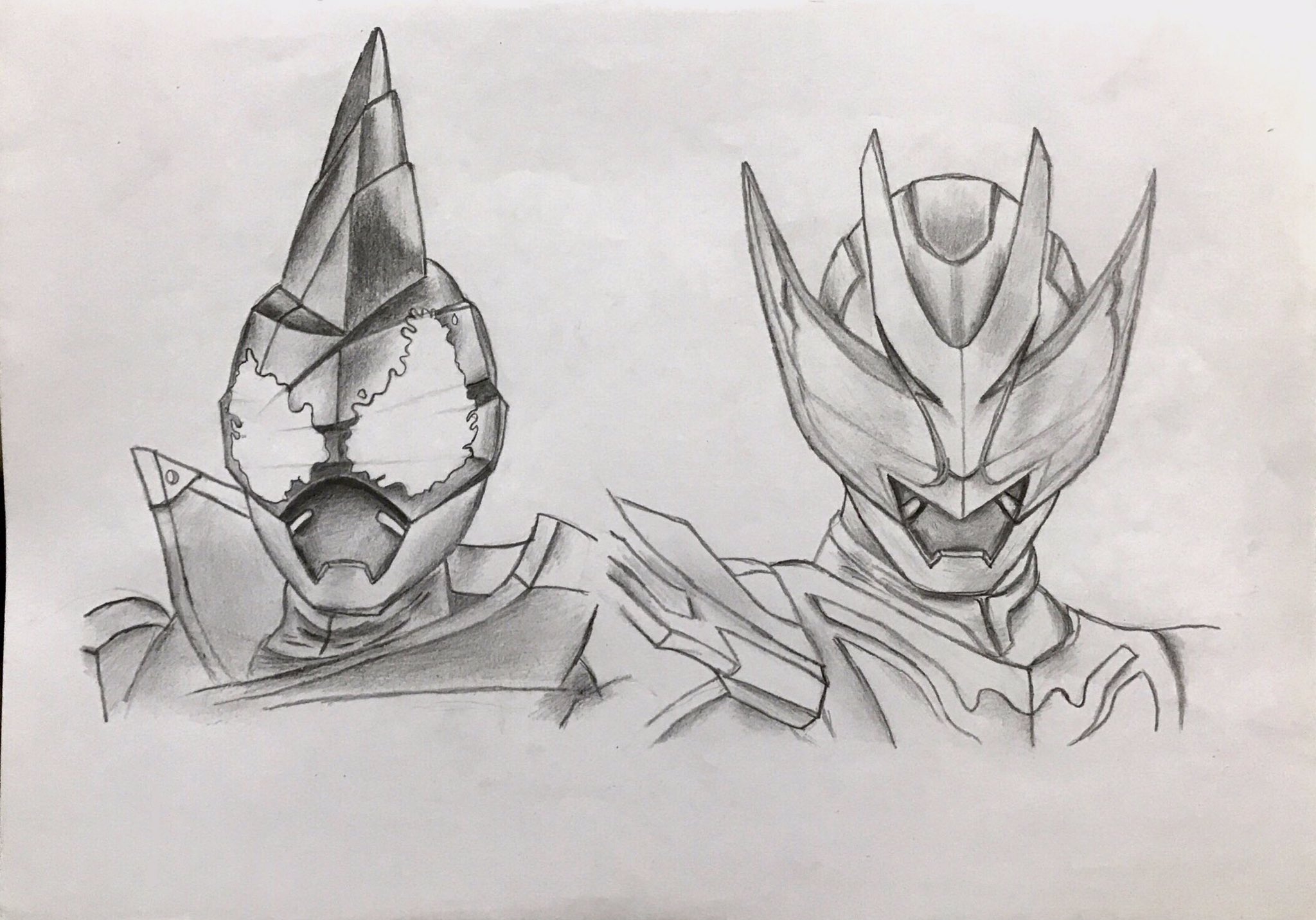 トオル Thor この前描いたエビルとライブ 大二くんおかえり 仮面ライダーライブめっちゃかっこいい 仮面ライダーリバイス T Co Znuqucaefa Twitter