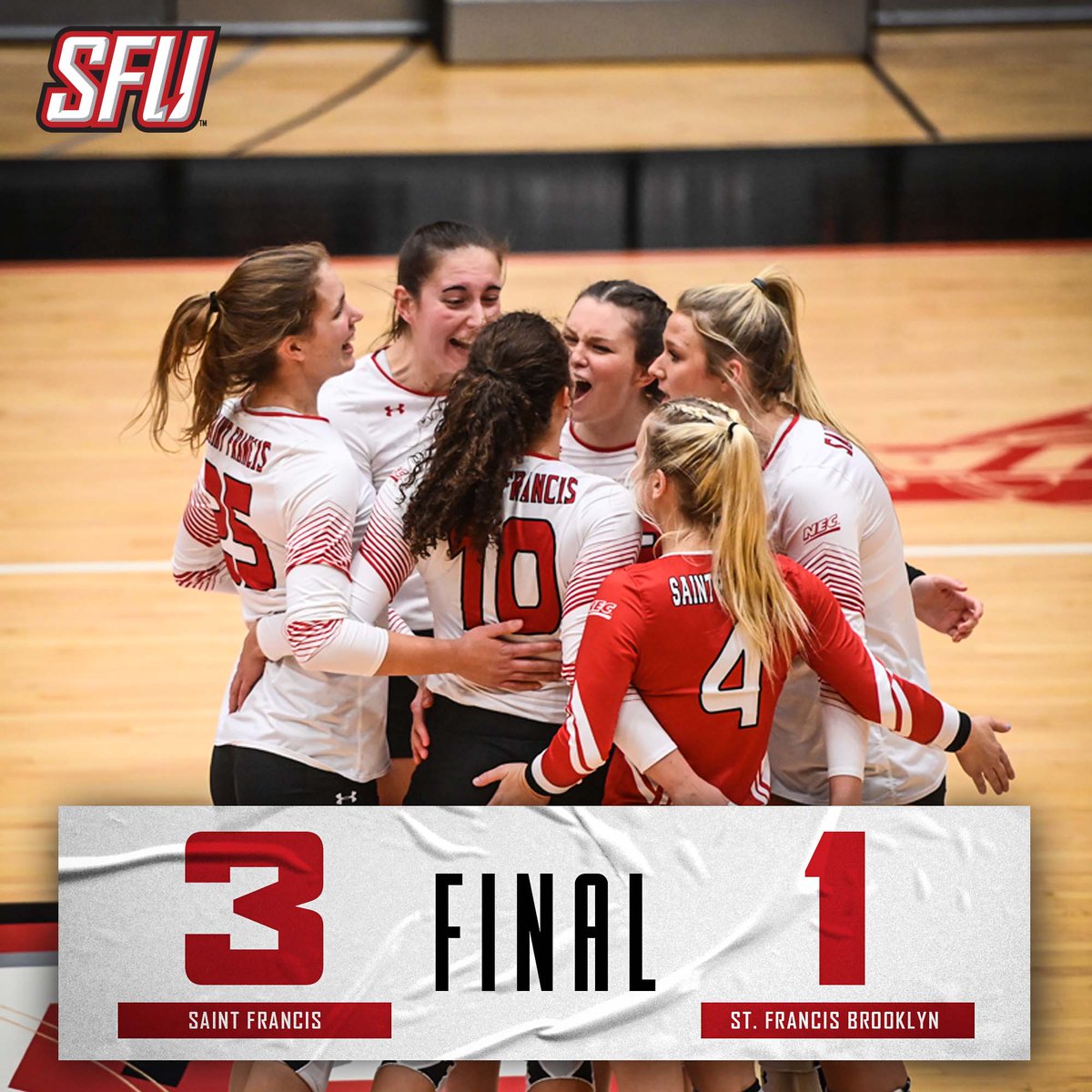 RedWolvesWVB's tweet photo. Red Flash close out regular season action with a victory over St. Francis Brooklyn!

🚌 NEXT STOP... NEC TOURNAMENT😎

#GoRedFlash #RedFlashvb 
🔴⚡️🏐 https://t.co/owXRUCoL9Y