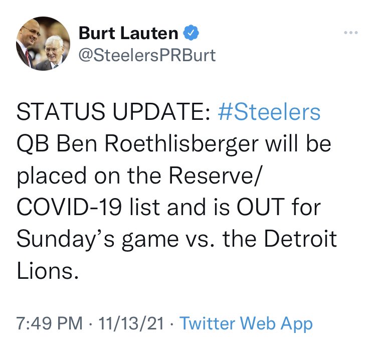 BEN IS OUT FOR TOMORROW!