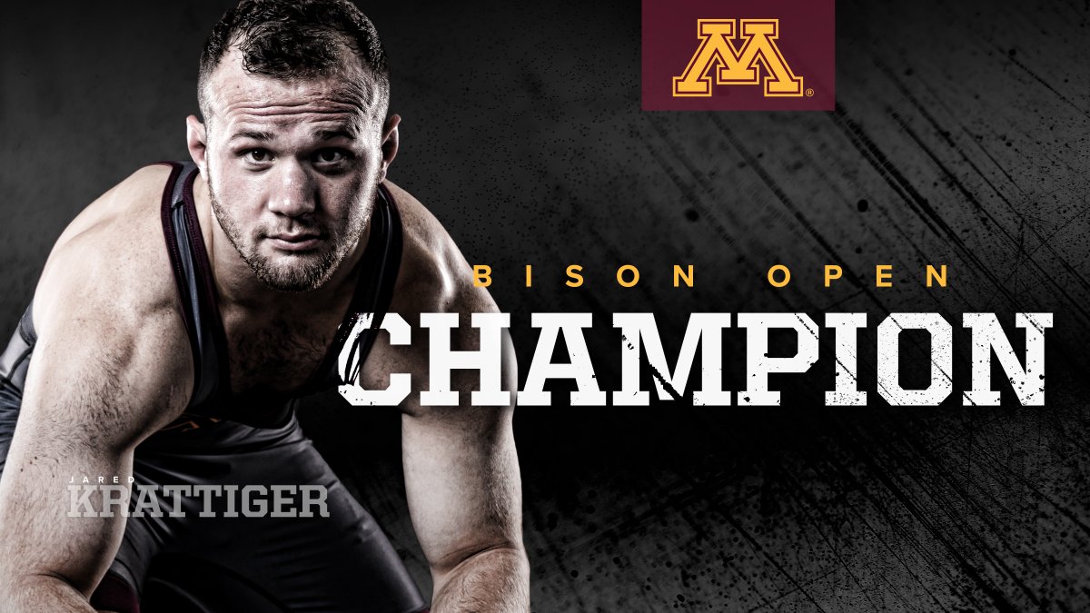 Cade DeVos (SDSU) MFFs out of the 174-pound finals, with means Jared Krattiger will round out the Gophers with 6 champions here at the Bison Open!

#Gophers // #SkiUMah
