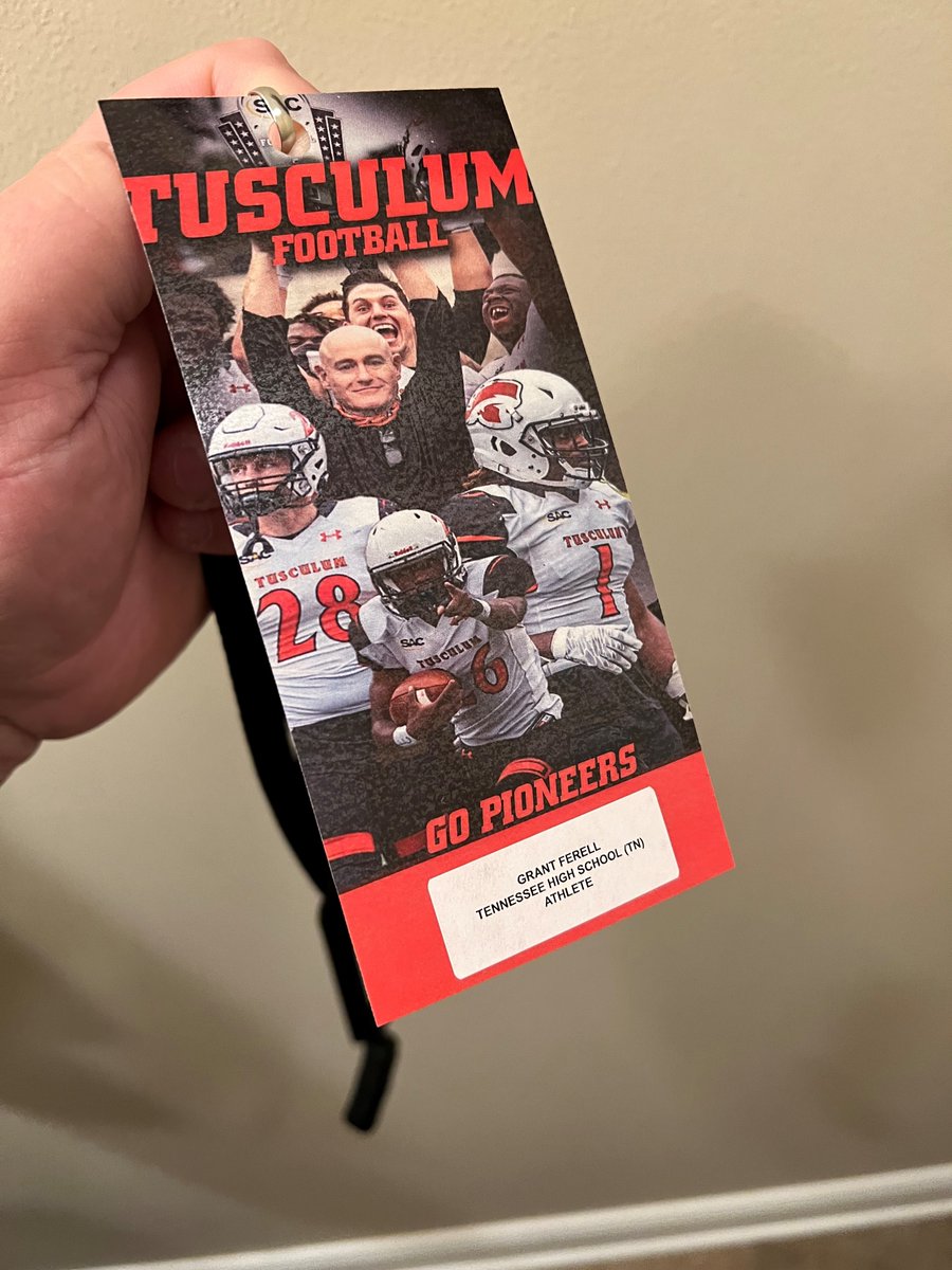 My family and I had a great time today visiting Tusculum University. Thank you @TUcoachO <a href="/J_D_Baha/">Coach Bayha</a> and <a href="/CoachDickey_12/">Coach Kyle Dickey</a> for having us. Congrats on the big win!