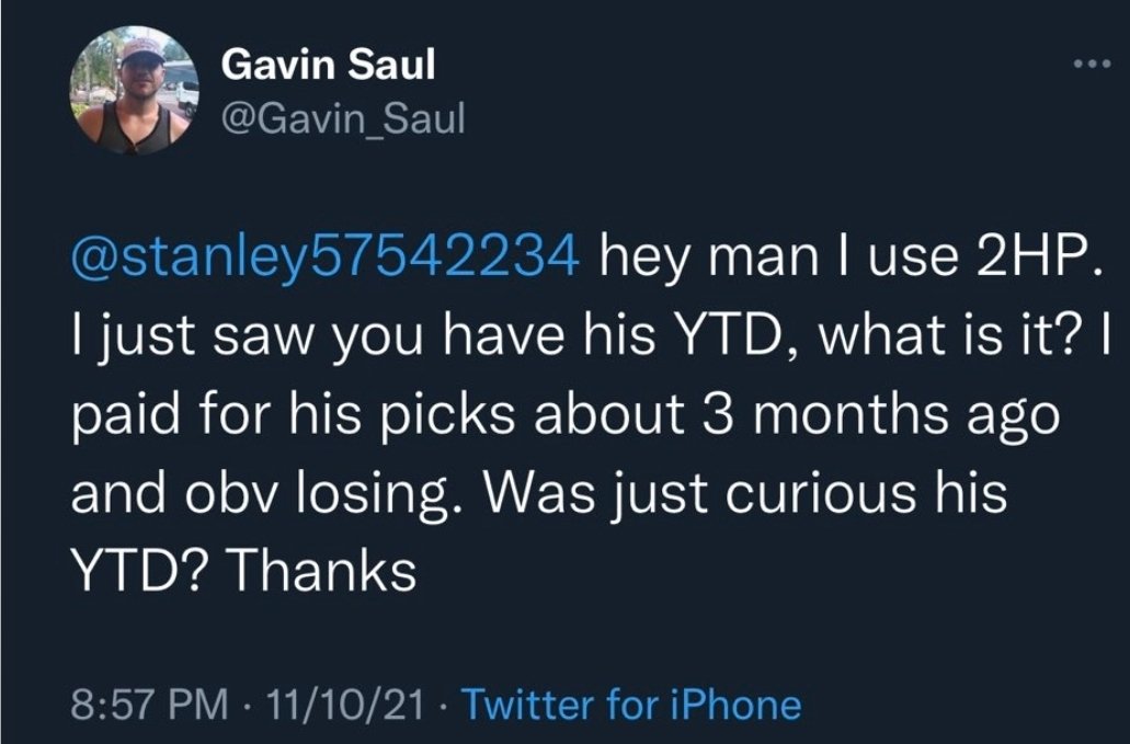 FreeVIPBets's tweet image. I know some of y'all love 2nd Half Plays but this is a bit concerning. This is coming from people who paid for his VIP.

If someone brags about a short term record like 13-4 L 17 or whatever, they are most likely losing long term.

Watch out

@stanley57542234 @Gavin_Saul