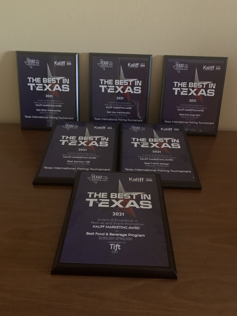 FishTIFT's tweet image. Bit of a brag post: T.I.F.T. took home SIX marketing awards at the Texas Festivals &amp;amp; Events Association conference in San Antonio this week! 🙌🎉🎊