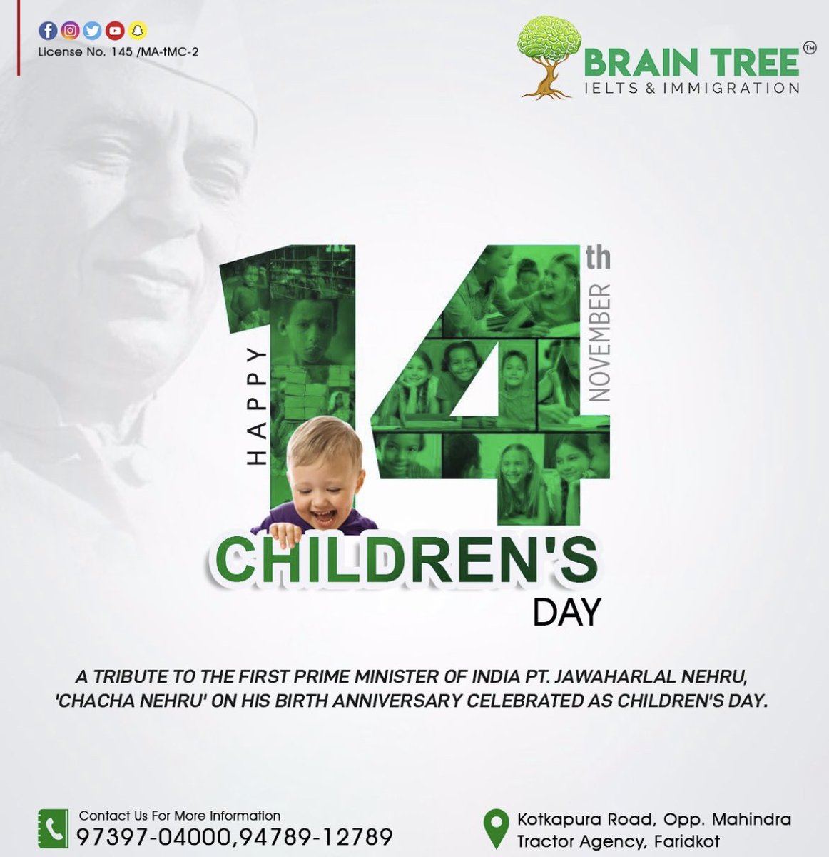 IeltsTree's tweet photo. We Wish You  Happy Children"s Day .

https://t.co/p5WpWQYiA7 

Call us for more info  : 
97397-04000, 94789-12789

#canada  #punjab #india #braintreeielts #braintreeimmigration #festival  #ieltsbestinstitute #numberone #language #general #faridkot #trainng #immigration #ielts https://t.co/WF6dZVohvt