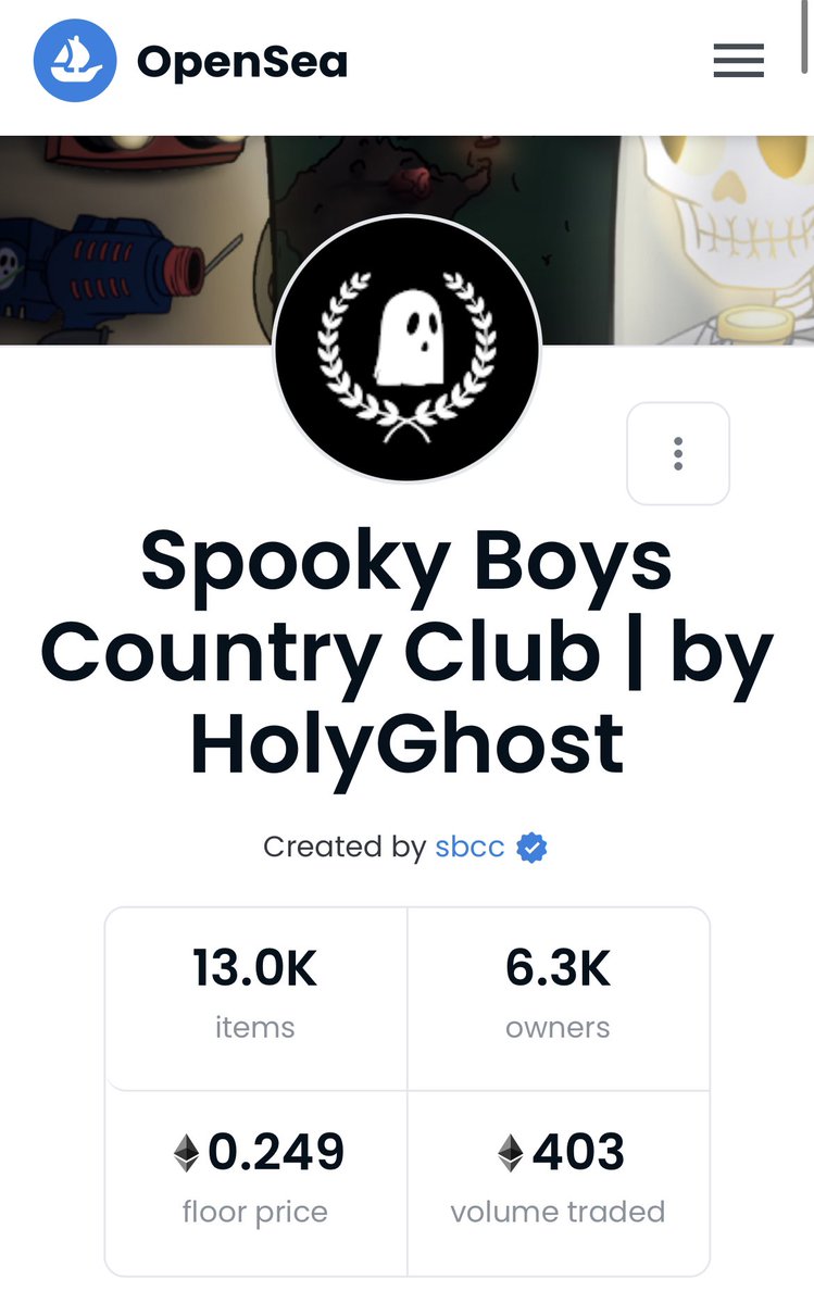SpookyBoysCC's tweet photo. 4X’d our floor in under 24 hours since mint 

400 ETH in secondary market volume

The Spooky Boys Country Club is strong 🚀🚀🚀 #TrustTheProcess https://t.co/UUFlR1RM94