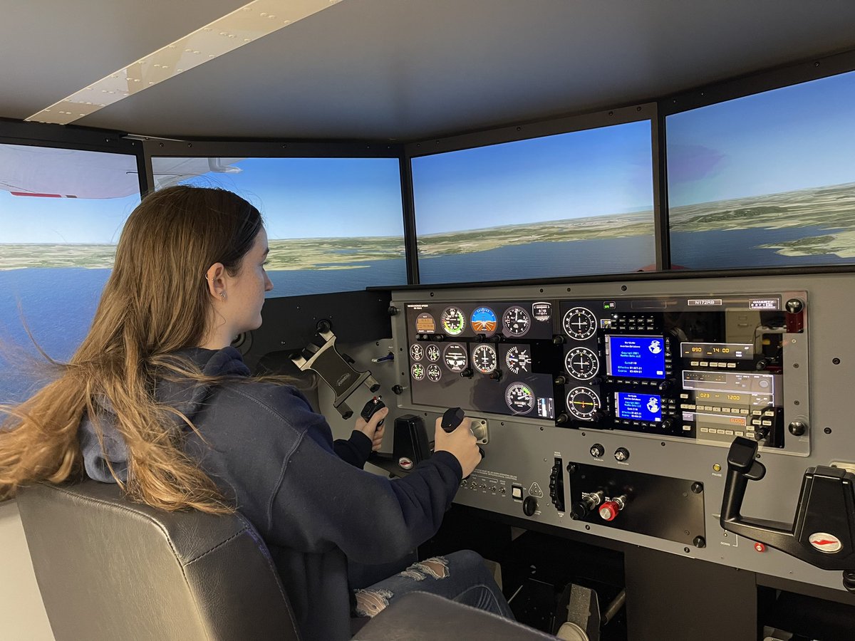 MO_20052's tweet photo. Second weekend of flying cadets in our new Redbird Full Motion Flight Simulator.  Our cadets learned skills in basic aircraft handling, level flight, turns, descents and climbs.  @KnobSchools @WarrensburgR6 @LaMonteSchool @pride_cr https://t.co/U8T2Q2U5VC