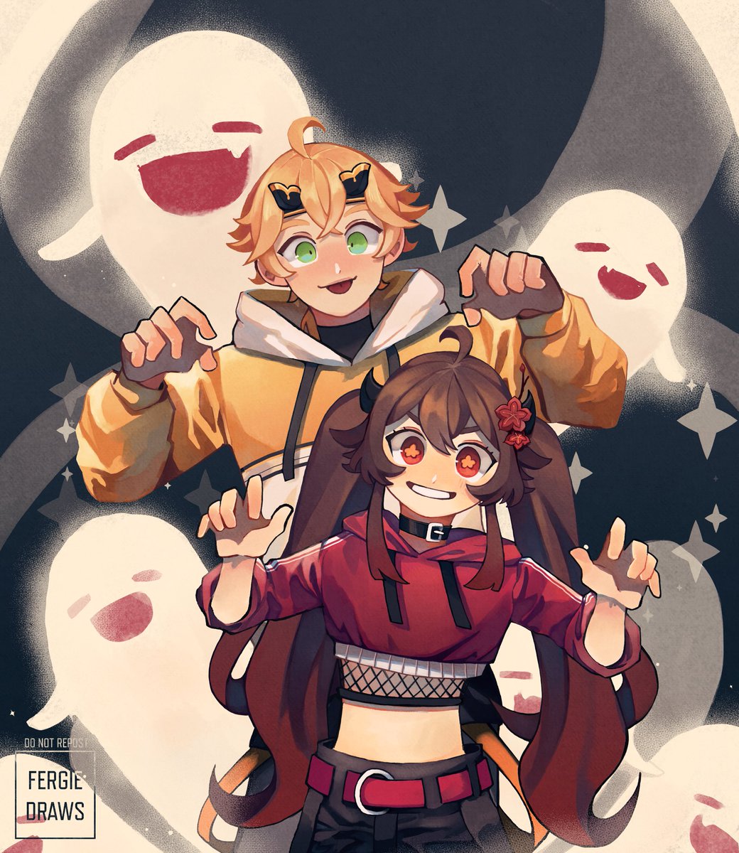 fergiedraws's tweet photo. These 2? They’re siblings to me now #GenshinImpact https://t.co/OivUeG5KWI