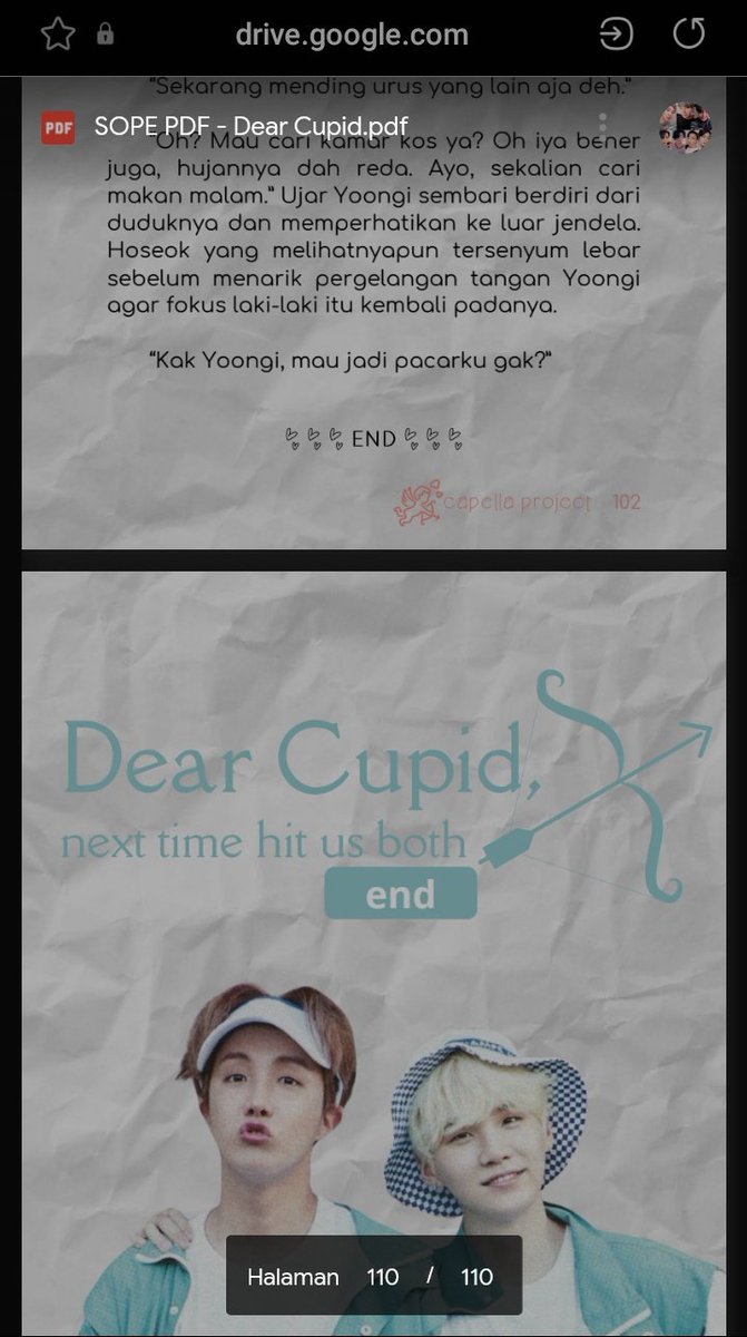 123nevermind_'s tweet photo. finally, selsai jg baca ny💗💜
Thanks banget @Capella_9394 untk pdf nya, cover nya bgus trus wrna nya soft bnget, point pnting bagian isi crita pkok nya the best😁 thanks para author² brbkt yg ad di balik crita ini (@Dior_hobiii  @sugarcheeseee  @hobawo  @darkasthemoon_) ily😙💗 https://t.co/eLPIugUf4g