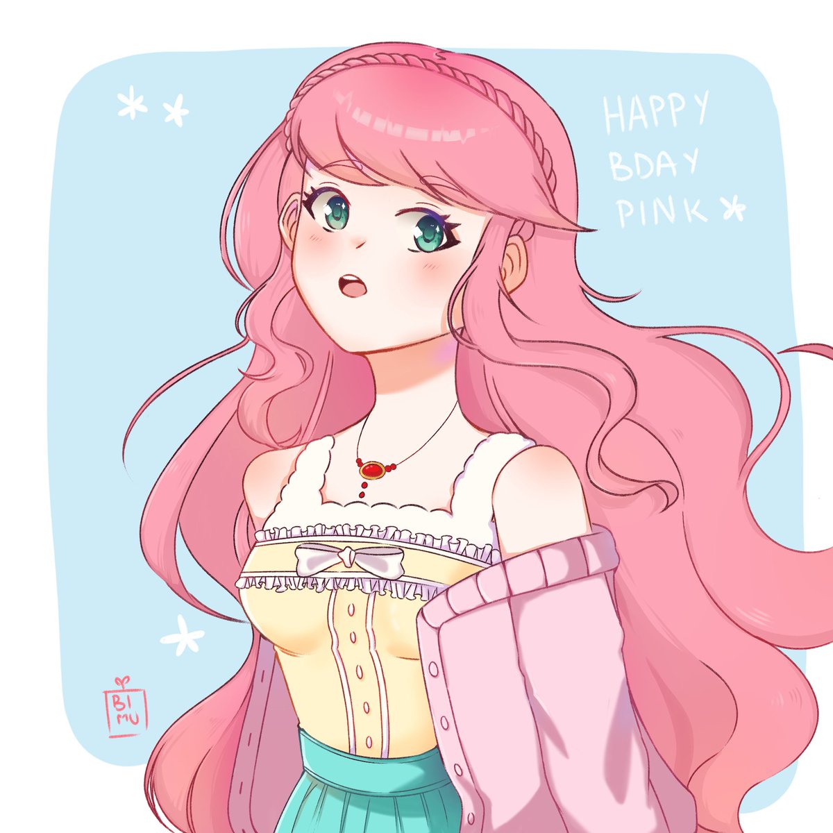_bimuu_'s tweet photo. 🌸HAPPY BDAY PINKUUUU🌸

Waaaaa I finished this like speed but I still hope you like it cause you are awesome Pinkuuu
Eat tons of cake and rest well on your free time!!❤️❤️🌸
#PinkIllust #Vtuber #VtuberEN https://t.co/BYcyFLpzAo