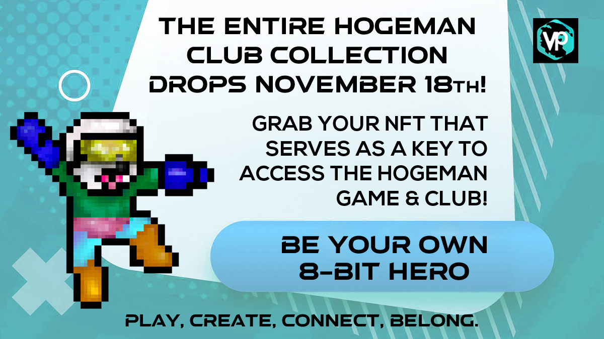 VirtualPangea's tweet photo. The entire Hogeman Club Collection drops November 18th! 

- 660 pieces dropping. $250 USDC floor price.
- Each NFT serves as your key to play in Hogeman's🌎
- Includes membership to the Hogeman Club.
- Compete in the main Hogeman tournament &amp; win a TESLA!

https://t.co/ztBTH4Al74 https://t.co/QiaqIqumsw