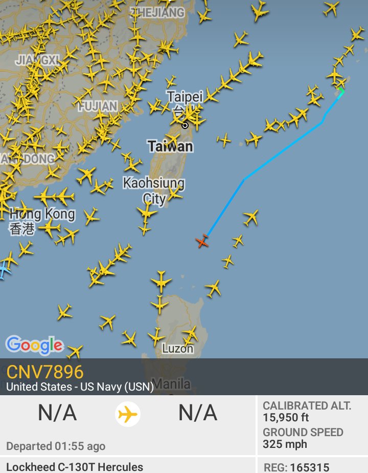Oceanworldfree's tweet photo. 🇺🇲USN CNV7896 165315 #AE03DA
#LuzonStrait
#LuzonIsland
Lockheed KC-130T Hercules https://t.co/lHgPxksd00