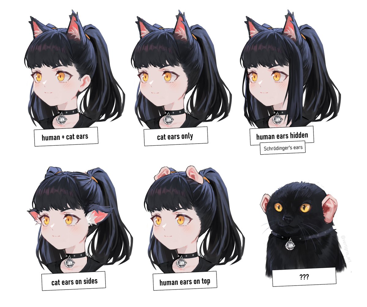 「6 types of cat girls. Tag yourself. 」|VERTIのイラスト