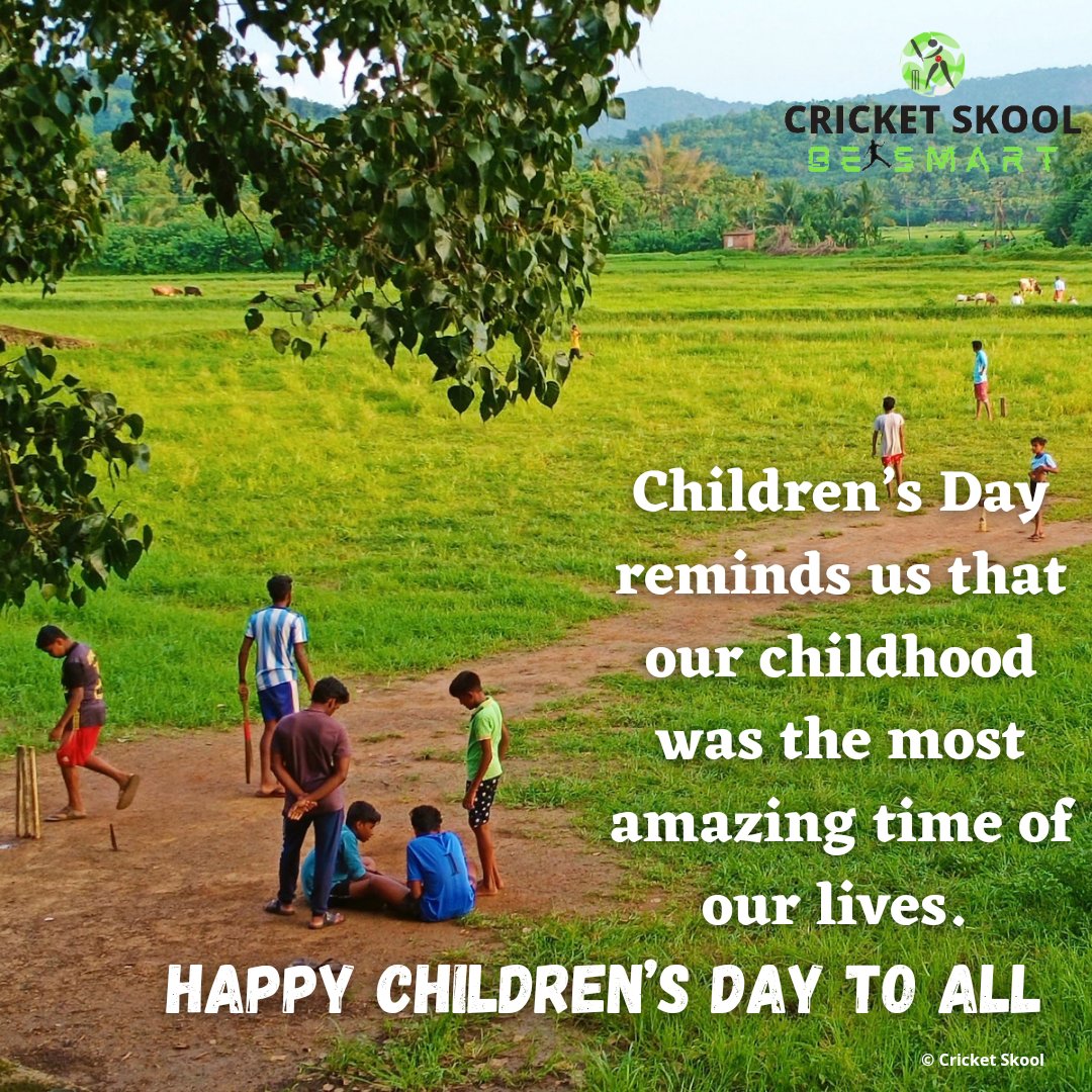 CricketSkool's tweet photo. โChildrenโs Day reminds us that our childhood was the most amazing time of our lives. Happy Childrenโs Day to all."
#cricket #cricketskool #happychildren #HappyChildrensDay #childhoodmemories #cricketchallange https://t.co/6Db6oQ6GyN