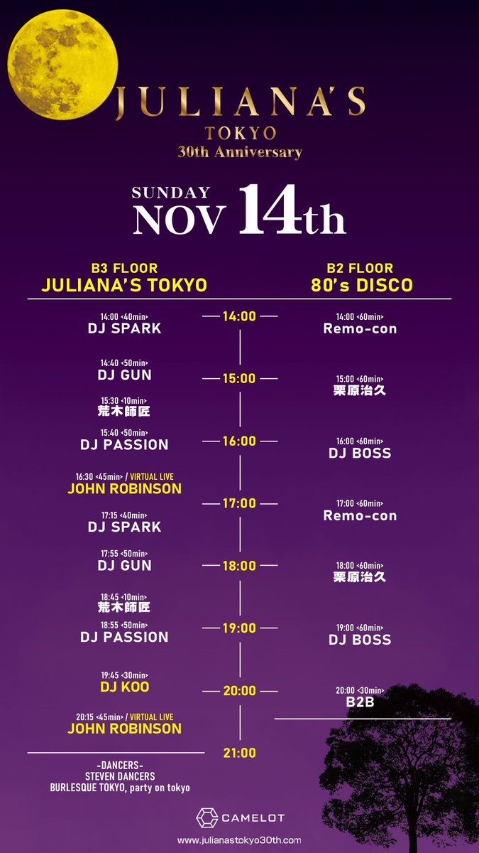 DJKOO_official's tweet photo. JULIANA'S TOKYO 30th Anniversary
DJ KOO 本日 19:45 PLAY START！！
1曲目は "GOING 2 DANCE" で決まり
ジュリアナ30周年アゲていきます！！
楽しみましょう！！

 #julianastokyo
 #TRF
 #DJKOO https://t.co/LbYmuApyVS