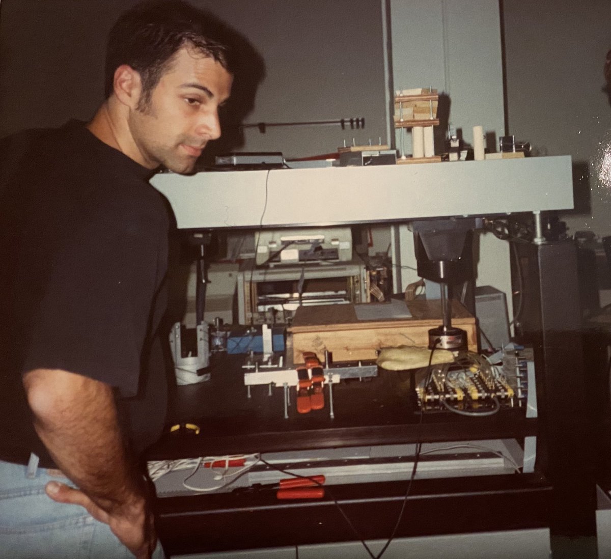 Vintage me! Picture from grad school at UC Berkeley in front of RobotWorld robot in Jan 1993 in 330 Cory Hall. Don’t know why I remember all those details.
