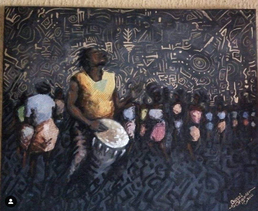 nkaigbo's tweet photo. Art by @oyazinnaemeka
The drum and the chorus vibrate in the air and in native language that the waist, arms and legs of the dancers understand. #nsibidi #uliart #igboart https://t.co/75dX8QwKvl