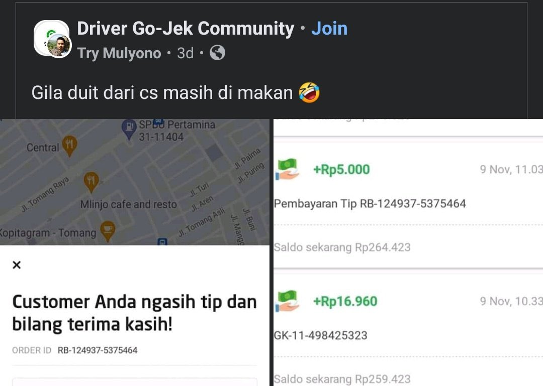 txtfrombrand's tweet photo. keluhan driver ojol tentang tip dari customer https://t.co/uLqXeXyptq