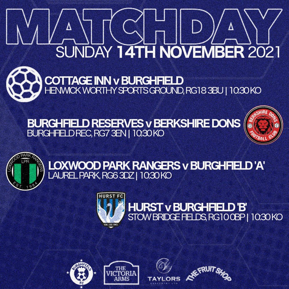 MATCHDAY | All 4️⃣ Sunday mens sides in action this morning, with cup games for the Firsts and A’s and Reading &amp; District Sunday League fixtures for the Reserves and B’s 🔵