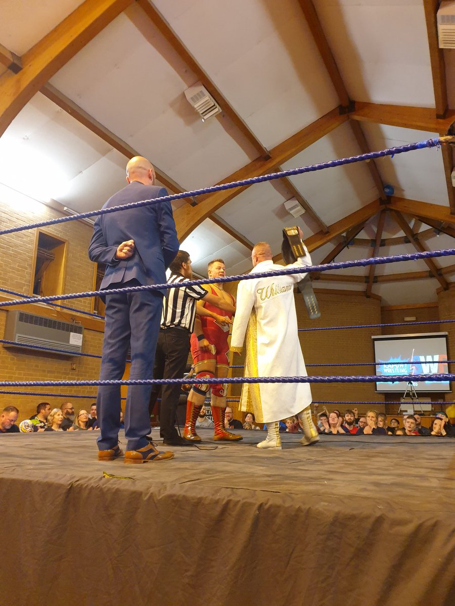 BakesParish's tweet photo. @TeamKAPOWuk 
#wrestling #professionalwrestling 
@SimonMiller316 going for a ride
@DougWilliamsUK squaring off
Great performances by @KellySixxUK @LionKidUK @princeofmumbai3 among others

Better than her @WWE vip passes according to my niece! High praise!
We'll be going again! https://t.co/QMslpVbU9F
