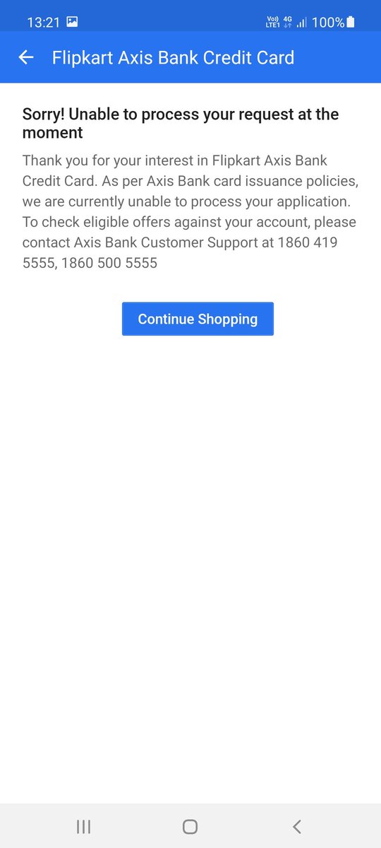 Bixapathi's tweet photo. @Flipkart you send a message asking to apply for the flipkart axis bank credit card and when I proceed to apply, it says unable to process your request. What's the point in sending a message when you are unable to process the request? Please fix it. https://t.co/nRwkMJ2zmL