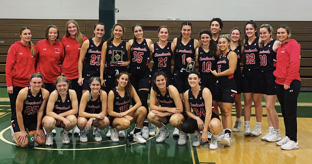 CatholicU_Cards's tweet photo. .@CatholicU_WBB freshman Carly Mulvaney was named MVP of the Rebecca Martin Memorial Tip-Off Tournament as the Cardinals defeated host McDaniel in the championship Saturday, 45-43.

RECAP: https://t.co/oboBri9jUH

#ThisIsCatholicU #d3hoops https://t.co/cQdcQDY8yg