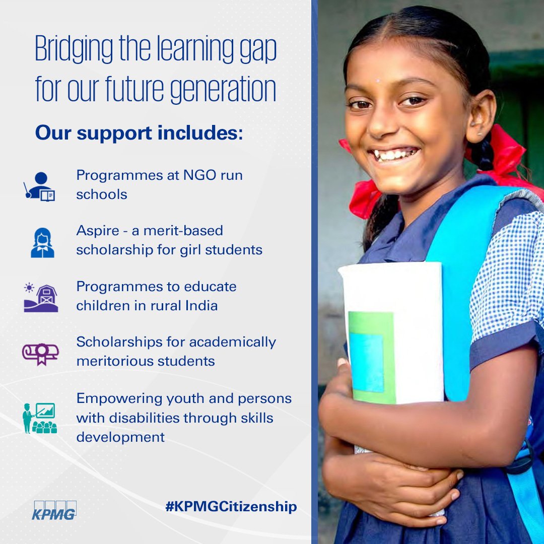 KPMGIndia's tweet image. In order to continue building a foundation for #lifelonglearning and advancing #UNSDG4 - #QualityEducation, we invest in initiatives that benefit children in communities I #ChildrensDay #KPMGCitizenship
