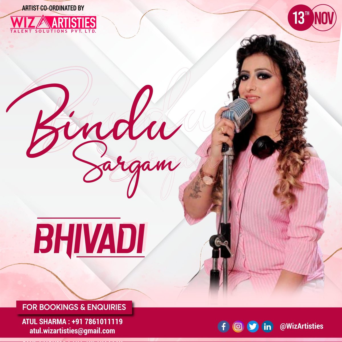 WizArtisties's tweet photo. Live music links us humans, heart to heart.
Singer Bindu Sargam performing Live today in Bhivadi.
#BinduSargam #live #songs #performance #events #singer #artist #artistmanagement #music #voice #talent #bhivadi #artistagency #WizArtisties https://t.co/ObyF3ptoUF