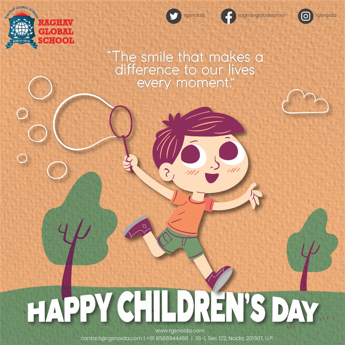 The smile that makes a difference to our lives every moment😃🤗☺️😚🤩🙂🙃

Happy Children's Day🧒🏻☺️👧🏻☺️👦🏻🤗

#ChildrensDay #ChildrensDay2021 #jawaharlalnehrubirthday #children #thechildrenoftheworld #school #RGSNoida #RaghavGlobalSchool