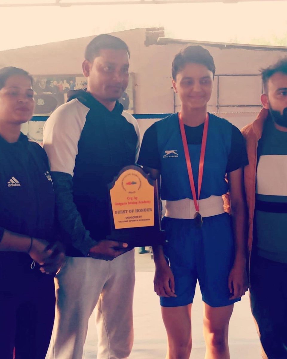 GMSgurugram's tweet photo. Bhoomika of Grade IX wins the Gold Medal at the U-17 District level SGFI tournament. She is now selected for the State level Championship.
Congratulations to Bhoomika, her Parents and the Sports Department of GEMS International School, Gurugram.#boxing #schoolboxing #boxingindia https://t.co/ZSA0IBsKiz