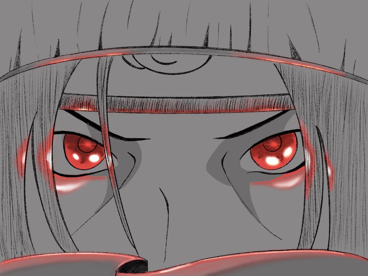 1Kunai's tweet photo. Drew Itachi tonight. Tried the glow art style. #digitalart #itachi #procreate https://t.co/wxB403delp