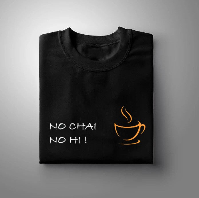 AllureHook's tweet photo. Every chai lover tshirt 
NO chai...no hii
Order now 
https://t.co/7Num8q7J0M

#tshirt #chailover #india #trending #buynow #delhi #newyear #newcollection #menfashion #mensfashion #menswear https://t.co/6Ht3qvtYrh